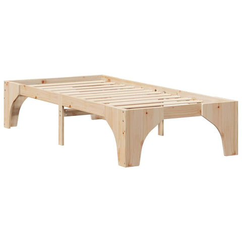 vidaXL Floor Bed Frame with Storage Brown 75 x 190 cm Solid pine wood