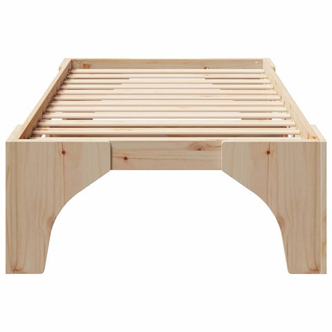 vidaXL Floor Bed Frame with Storage Brown 75 x 190 cm Solid pine wood