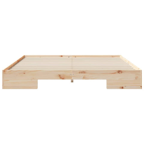 vidaXL Floor Bed Frame with Storage Brown 200 x 200 cm Solid pine wood