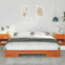 vidaXL Floor Bed Frame with Storage Brown 200 x 200 cm Solid pine wood