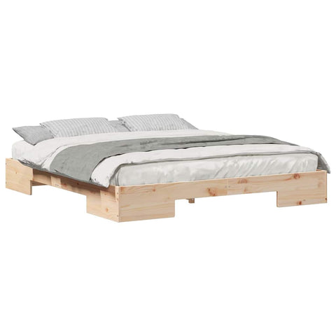 vidaXL Floor Bed Frame with Storage Brown 180 x 200 cm Solid pine wood