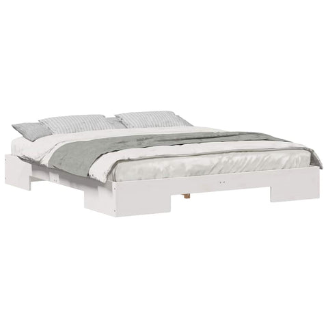 vidaXL Floor Bed Frame White 180 x 200 cm Solid pine wood