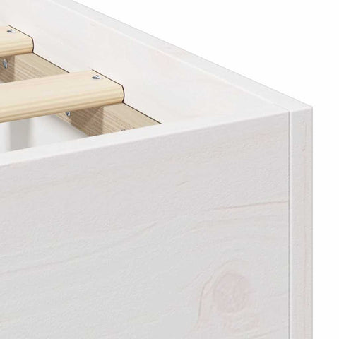 vidaXL Floor Bed Frame with Storage White 160 x 200 cm Solid pine wood