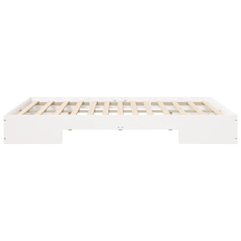 vidaXL Floor Bed Frame with Storage White 160 x 200 cm Solid pine wood