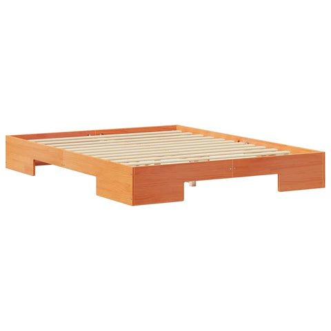 vidaXL Floor Bed Frame with Storage Brown 160 x 200 cm Solid pine wood