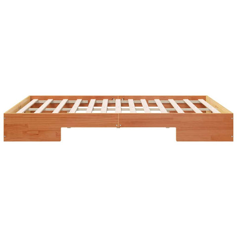 vidaXL Floor Bed Frame with Storage Brown 160 x 200 cm Solid pine wood