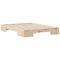 vidaXL Floor Bed Frame with Storage Brown 140 x 200 cm Solid pine wood