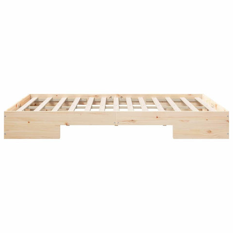 vidaXL Floor Bed Frame with Storage Brown 140 x 200 cm Solid pine wood