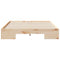 vidaXL Floor Bed Frame with Storage Brown 135 x 190 cm Solid pine wood