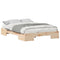 vidaXL Floor Bed Frame with Storage Brown 135 x 190 cm Solid pine wood