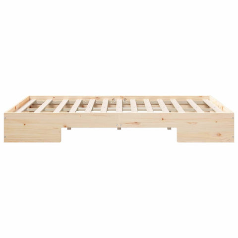 vidaXL Floor Bed Frame with Storage Brown 135 x 190 cm Solid pine wood