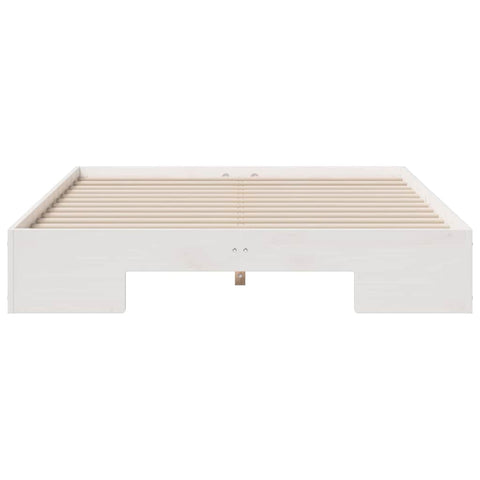 vidaXL Floor Bed Frame with Storage White 135 x 190 cm Solid pine wood