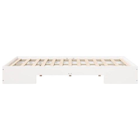 vidaXL Floor Bed Frame with Storage White 135 x 190 cm Solid pine wood