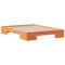 vidaXL Floor Bed Frame with Storage Brown 135 x 190 cm Solid pine wood