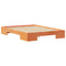 vidaXL Floor Bed Frame with Storage Brown 135 x 190 cm Solid pine wood