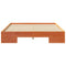 vidaXL Floor Bed Frame with Storage Brown 135 x 190 cm Solid pine wood