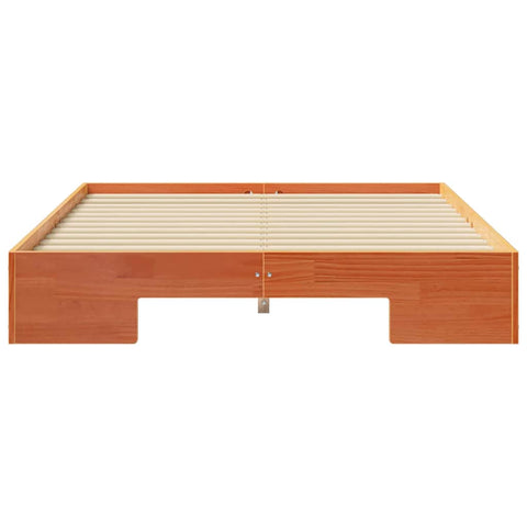 vidaXL Floor Bed Frame with Storage Brown 120 x 190 cm Solid pine wood