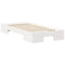 vidaXL Floor Bed Frame with Storage White 100 x 200 cm Solid pine wood