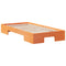 vidaXL Floor Bed Frame with Storage Brown 100 x 200 cm Solid pine wood