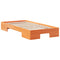 vidaXL Floor Bed Frame with Storage Brown 100 x 200 cm Solid pine wood