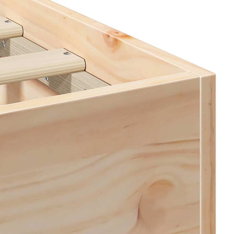 vidaXL Floor Bed Frame with Storage Brown 90 x 200 cm Solid pine wood