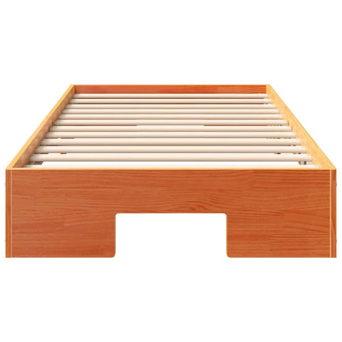 vidaXL Floor Bed Frame with Storage Brown 90 x 190 cm Solid pine wood