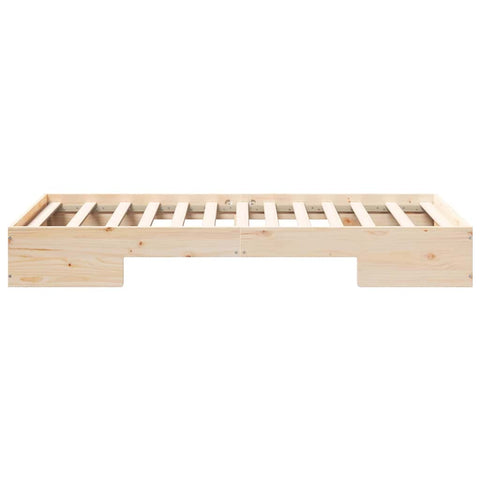 vidaXL Floor Bed Frame with Storage Brown 75 x 190 cm Solid pine wood