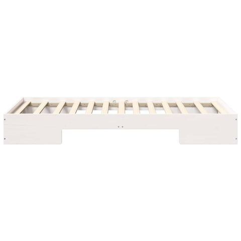 vidaXL Floor Bed Frame with Storage White 75 x 190 cm Solid pine wood