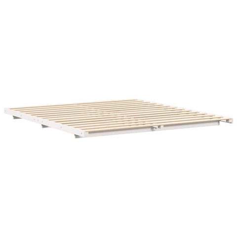 vidaXL Floor Bed Frame White 200 x 200 cm Solid pine wood