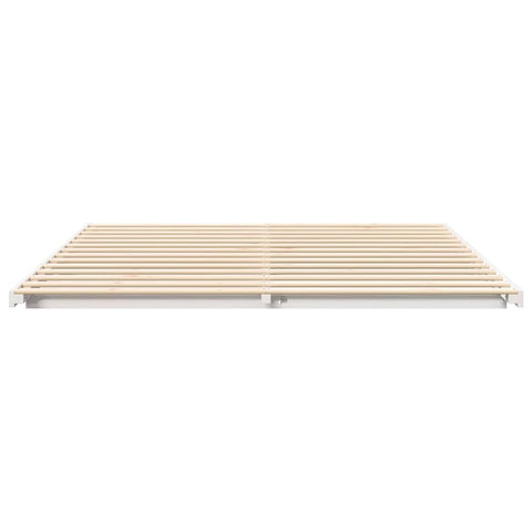 vidaXL Floor Bed Frame White 200 x 200 cm Solid pine wood