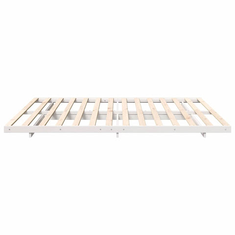 vidaXL Floor Bed Frame White 200 x 200 cm Solid pine wood