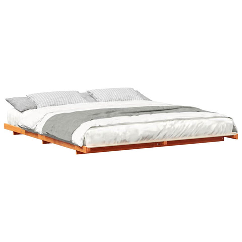 vidaXL Floor Bed Frame Wax brown 200 x 200 cm Solid pine wood