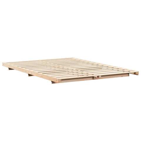 vidaXL Floor Bed Frame Brown 160 x 200 cm Solid pine wood
