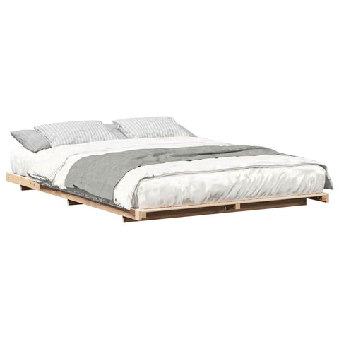vidaXL Floor Bed Frame Brown 160 x 200 cm Solid pine wood
