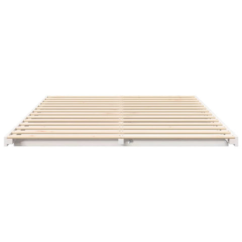 vidaXL Floor Bed Frame White 150 x 200 cm Solid pine wood