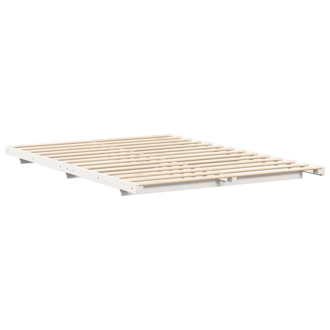 vidaXL Floor Bed Frame White 140 x 200 cm Solid pine wood
