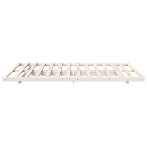 vidaXL Floor Bed Frame White 140 x 200 cm Solid pine wood