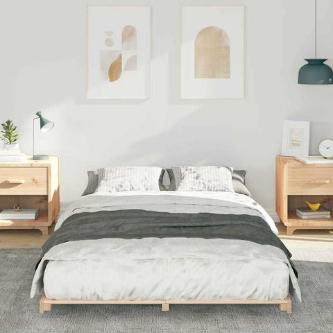 vidaXL Floor Bed Frame Brown 120 x 200 cm Solid pine wood
