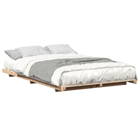 vidaXL Floor Bed Frame Brown 120 x 200 cm Solid pine wood