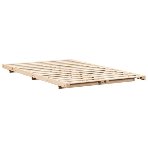 vidaXL Floor Bed Frame Brown 140 x 190 cm Solid pine wood