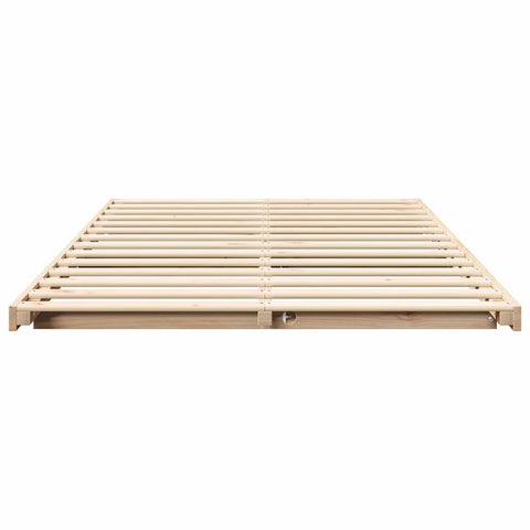 vidaXL Floor Bed Frame Brown 140 x 190 cm Solid pine wood