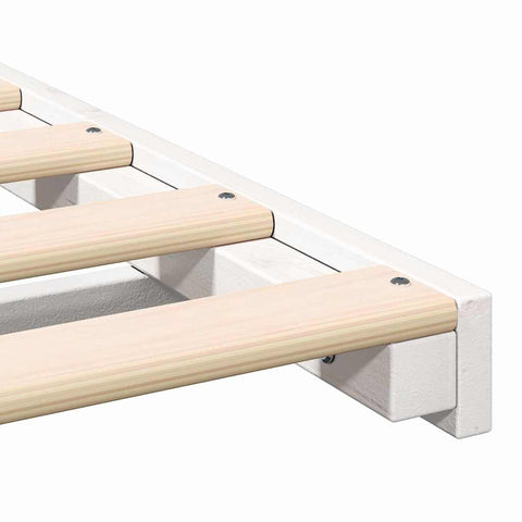 vidaXL Floor Bed Frame White 135 x 190 cm Solid pine wood