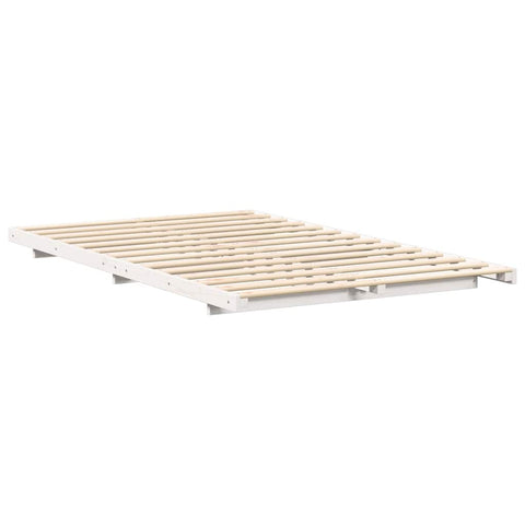 vidaXL Floor Bed Frame White 135 x 190 cm Solid pine wood
