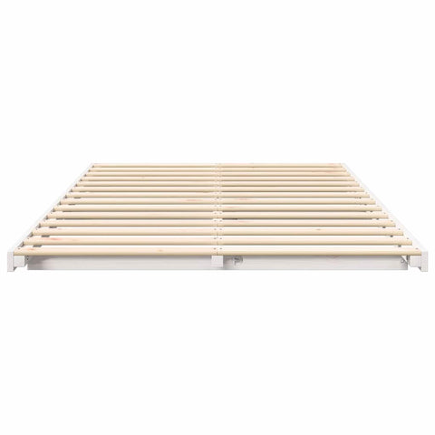 vidaXL Floor Bed Frame White 135 x 190 cm Solid pine wood