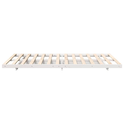 vidaXL Floor Bed Frame White 135 x 190 cm Solid pine wood