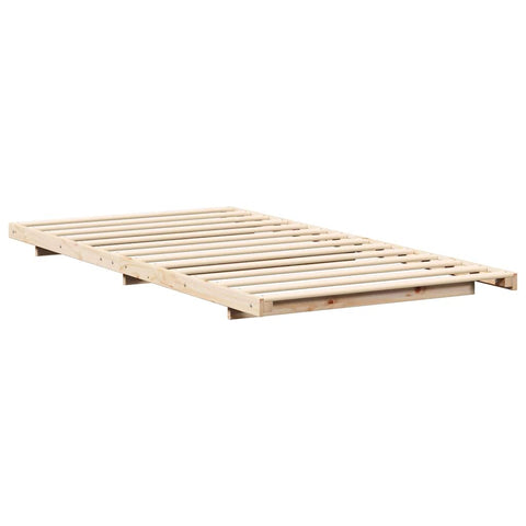 vidaXL Floor Bed Frame Brown 100 x 200 cm Solid pine wood