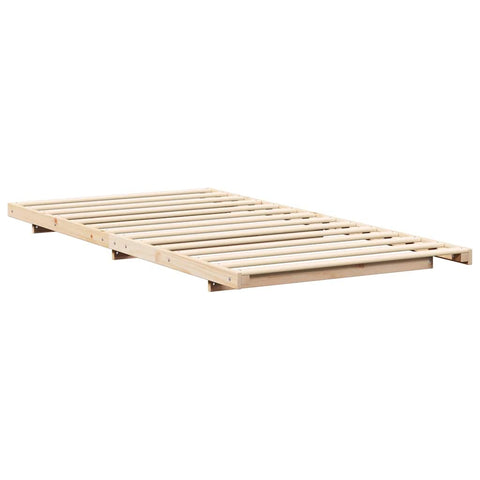 vidaXL Floor Bed Frame Brown 100 x 200 cm Solid pine wood