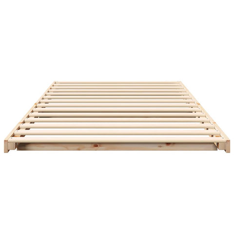 vidaXL Floor Bed Frame Brown 100 x 200 cm Solid pine wood