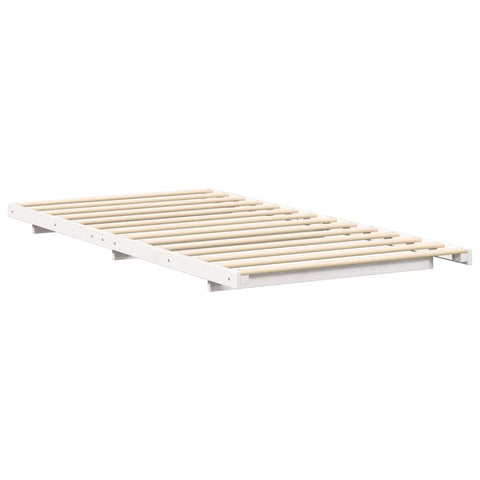 vidaXL Floor Bed Frame White 100 x 200 cm Solid pine wood