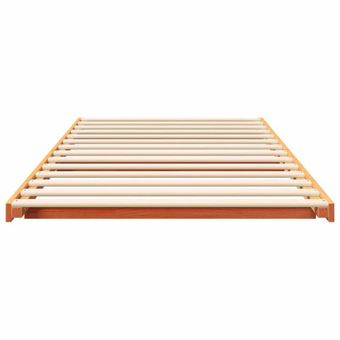 vidaXL Floor Bed Frame Wax brown 100 x 200 cm Solid pine wood